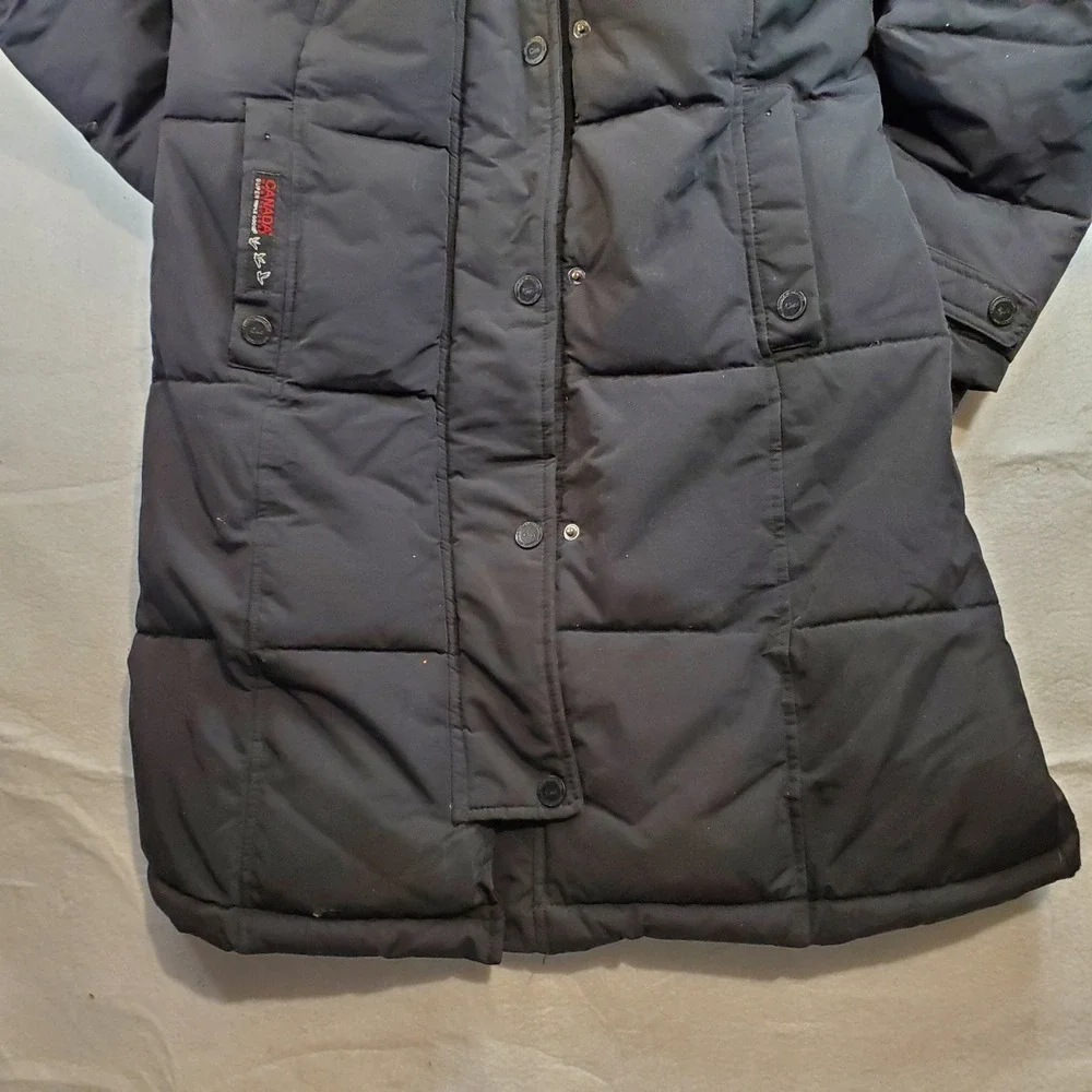 Canada Weather Gear Women Puffer Parka Black Faux Fur Hood Long Coat Size Medium - Picture 4 of 13